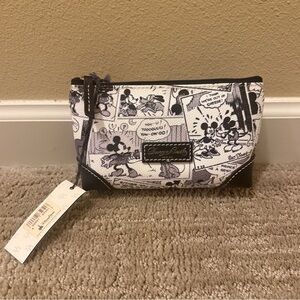Dooney & Bourke Disney Parks Comics Sketch Pouch Case Black & White Mickey Mouse